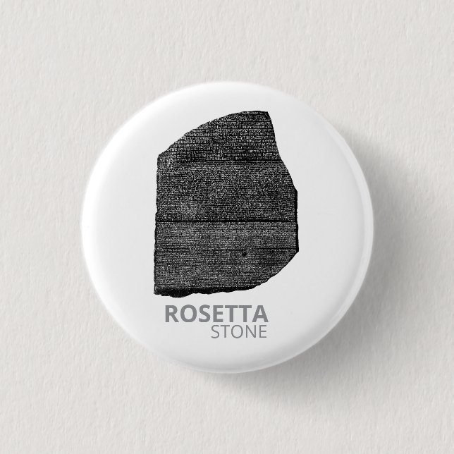 Rosetta Stone: Hieroglyph Ancient Egypt Language Button (Front)
