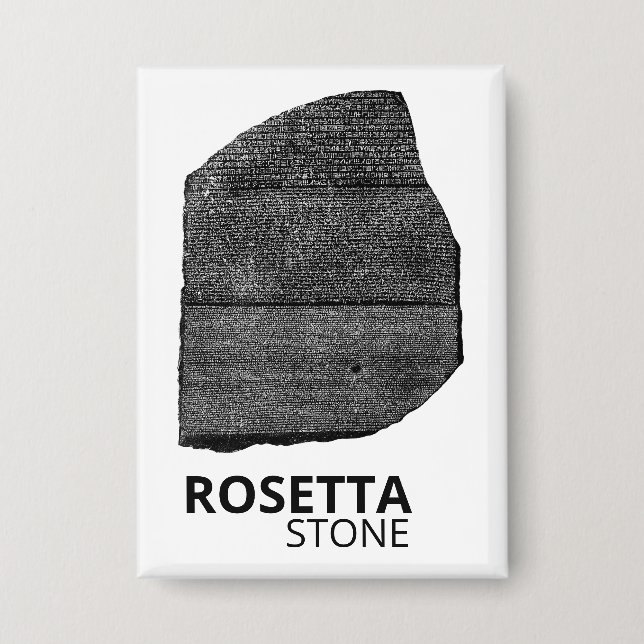 Rosetta Stone: Hieroglyph Ancient Egypt Language Button (Front)