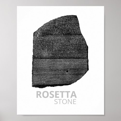 Rosetta Stone pharaoh languages interpretation key Poster
