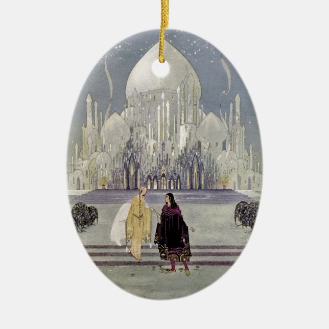 Rosette and Prince Charmant Ceramic Ornament (Front)