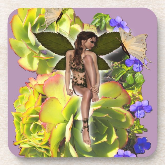 Rosette Succulent visitors Drink Coaster (Front)