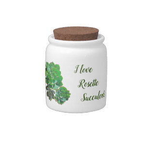 Rosette Succulents Candy Jars