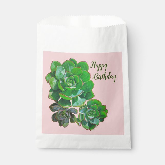 Rosette Succulents Favor Bags (Front)