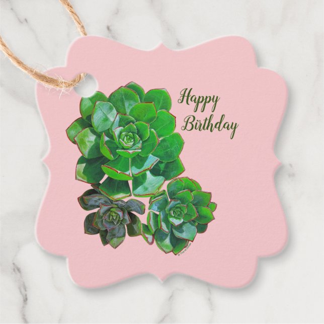 Rosette Succulents Gift Tags (Front)