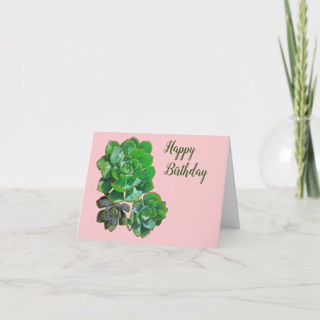 Rosette Succulents Greeting Card (Front)