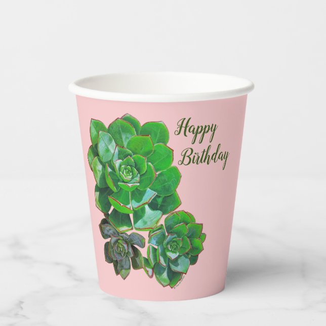 Rosette Succulents Paper Cups (Front)