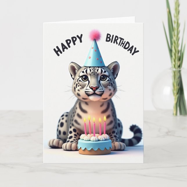 Rosetted Feline Party Card (Front)