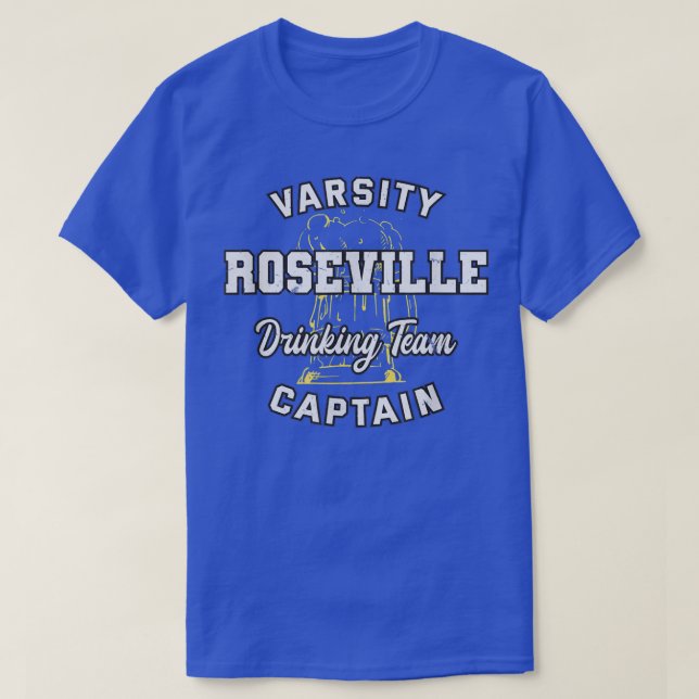 Roseville Drinking Team Captain Minnesota Beer Lov T-Shirt (Design Front)