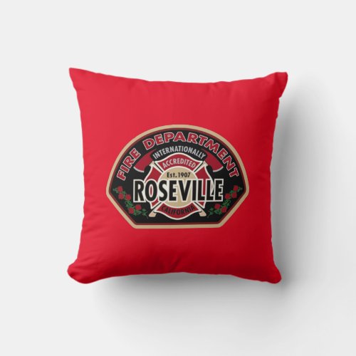 Roseville Fire Department Throw Pillow