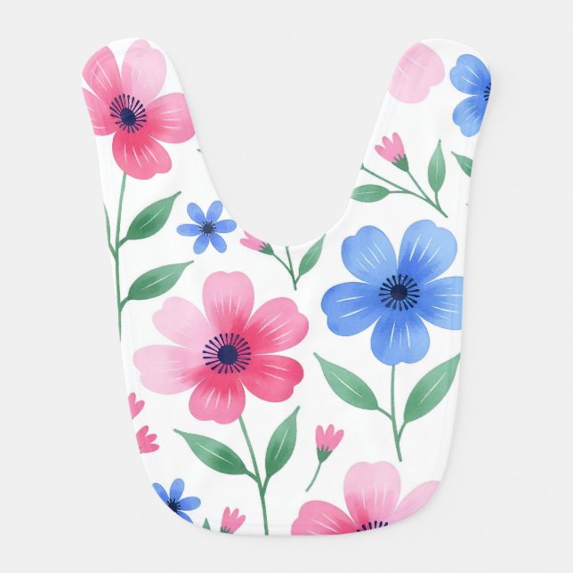 Rosewater Bloom Baby Bib (Front)