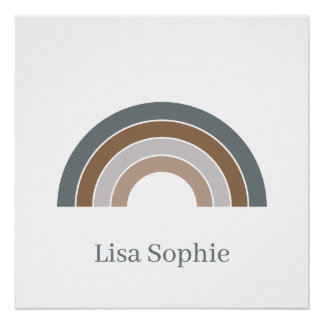 Rosewood and Lavender Rainbow Nursery Poster