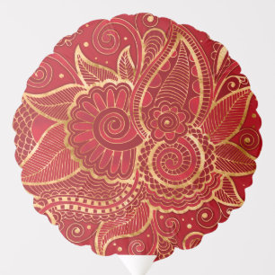 Rosewood and Ruby red Paisley Ornament Balloon