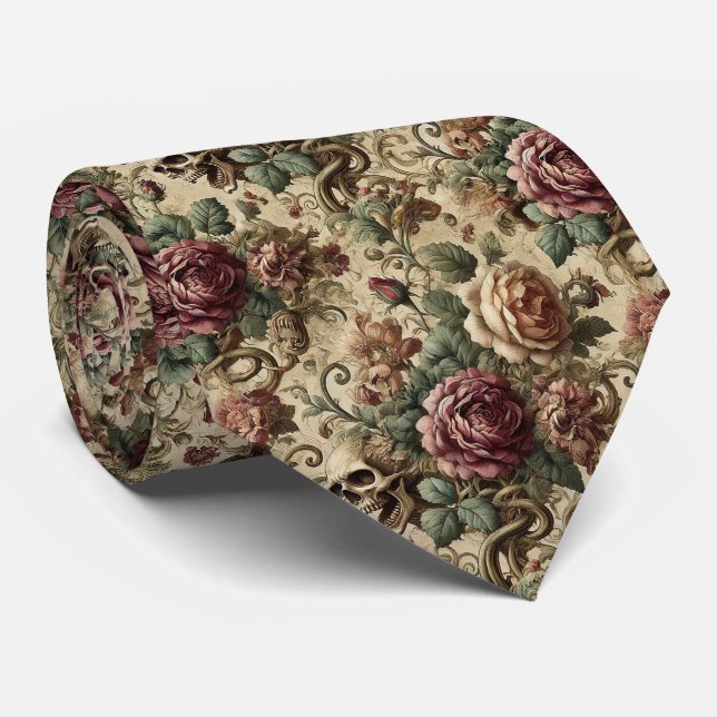 Rosewood Crematory – Gothic Victorian Neck Tie (Rolled)