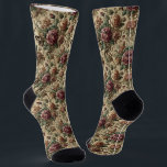 Rosewood Crematory – Gothic Victorian Socks<br><div class="desc">Ashen skulls and dusky roses coil together in Rosewood Crematory,  where the bloom is eternal—and the soil remembers. A relic of beauty,  burned and reborn.</div>