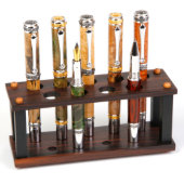 Rosewood Exotic Hardwood Executive 9 Pen Display  (Front)