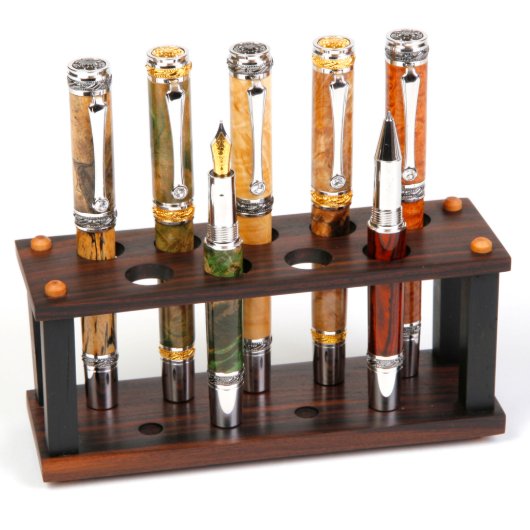 Rosewood Exotic Hardwood Executive 9 Pen Display  (Front)