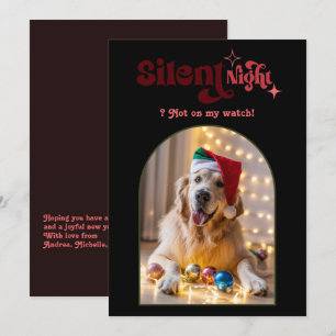 Rosewood Mahogany Retro Pet Dog Christmas Photo Holiday Card