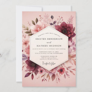 Rosewood Romantic Bloom Wedding Invitation