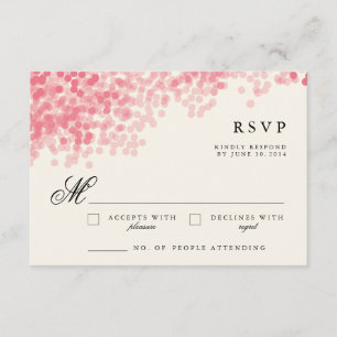 Rosey Light Shower   Rustic RSVP Response Cards
