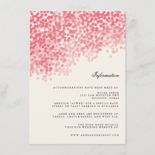 Rosey Light Shower Wedding Information Insert Card Invite