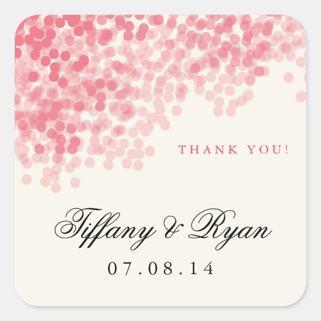 Rosey Pink Light Shower Favor Stickers (Front)