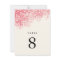 Rosey Pink Light Shower Table Number Cards