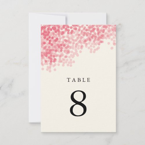 Rosey Pink Light Shower Table Number Cards