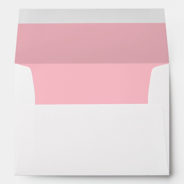 Rosey Pink Wedding Elegant Modern Return Address Envelope (Back (Bottom))
