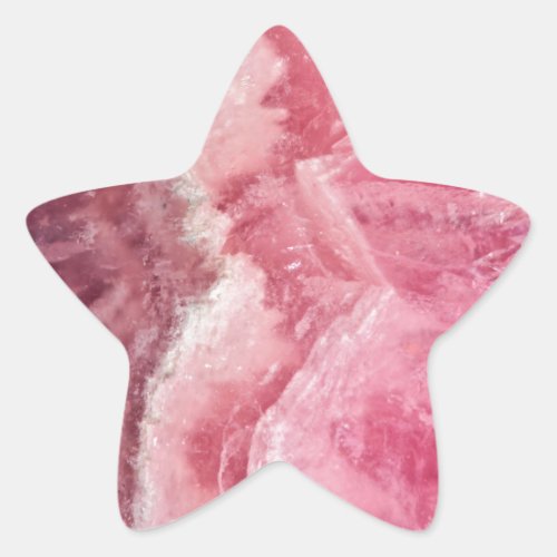 Rosey Rose Quartz Crystal Star Sticker