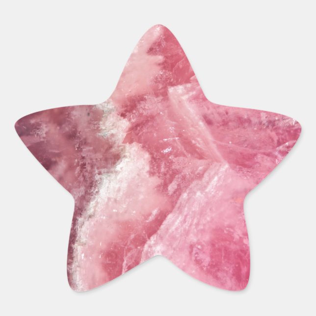 Rosey Rose Quartz Crystal Star Sticker (Front)