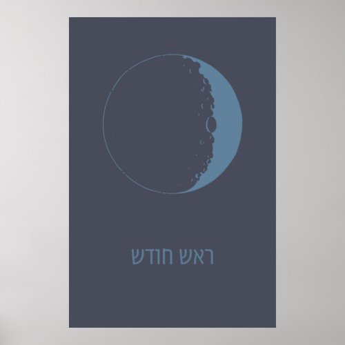 Rosh Chodesh _ Jewish New Moon in Hebrew Poster