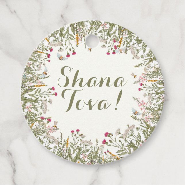 Rosh Hashana Floral Gift Tag (Front)
