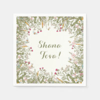 Rosh Hashana Floral Napkins