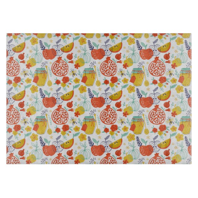 Rosh Hashana Glass Cutting Boards - Kitchenware  (Front)