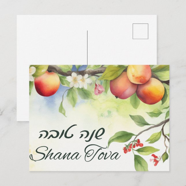 Rosh Hashana Happy New Year Holiday Card (Front/Back)