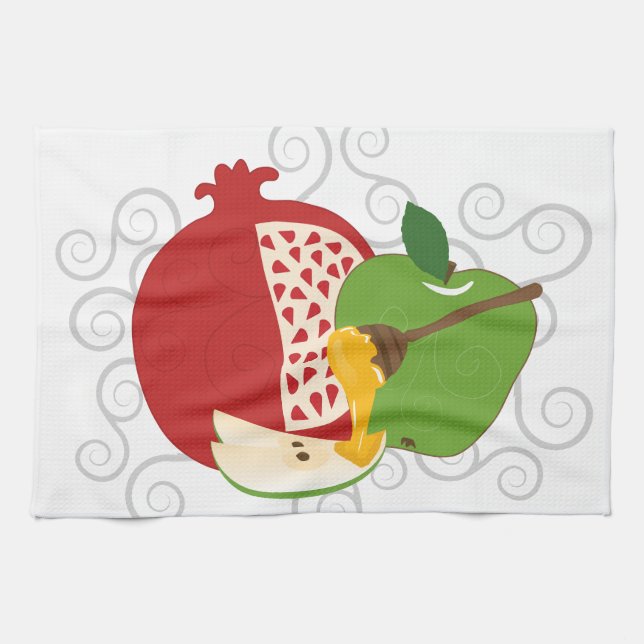 Rosh Hashana Holiday Kitchen Decor Towel (Horizontal)