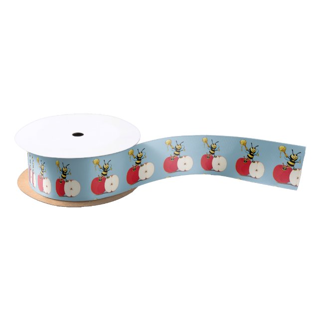 Rosh HaShana Honey and Apple Satin Ribbon (Spool)