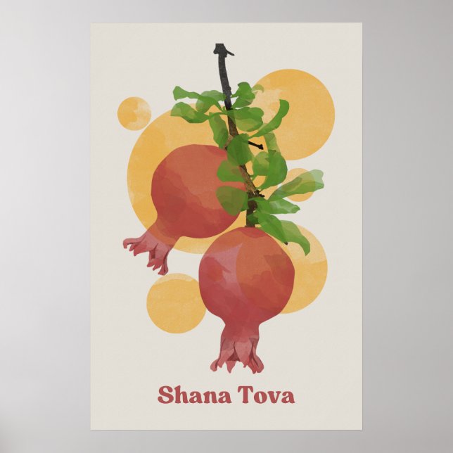 Rosh Hashana Shana Tova Jewish New Year Poster (Front)