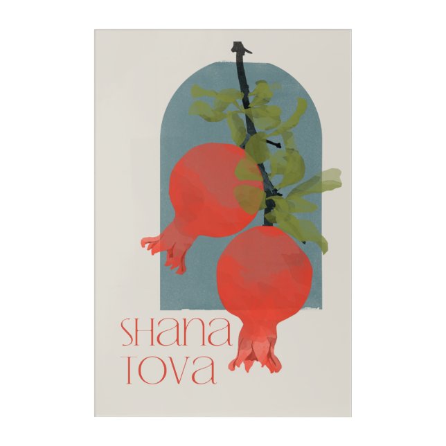 Rosh Hashana Shana Tova Pomegranates  Acrylic Print (Front)