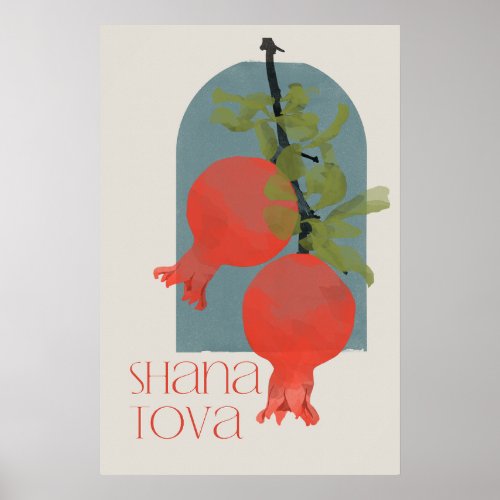 Rosh Hashana Shana Tova Pomegranates  Poster