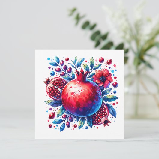 Rosh Hashana Water color Pomegranate (Standing Front)