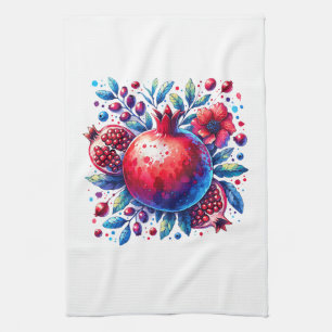 Rosh Hashana Water color Pomegranate Kitchen Towel