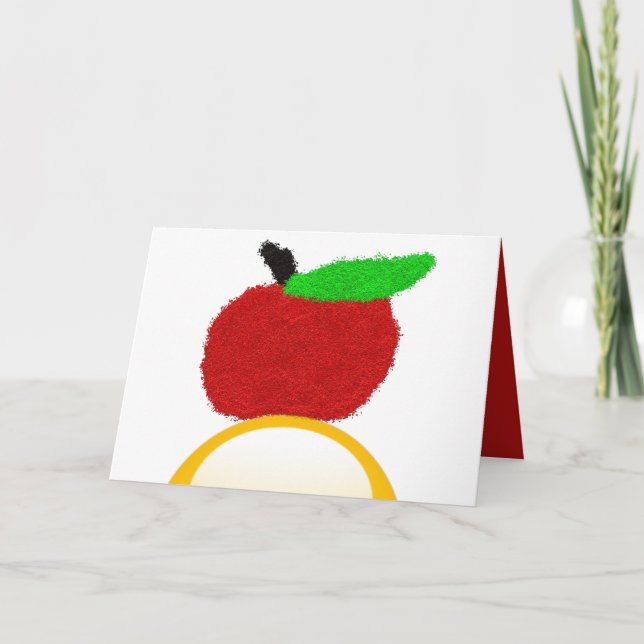 Rosh Hashanah ראש השנה glitter apple and honey Card (Front)