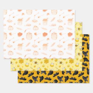 Rosh Hashanah 3 Stylish Festive Elegant Holiday Wrapping Paper Sheets