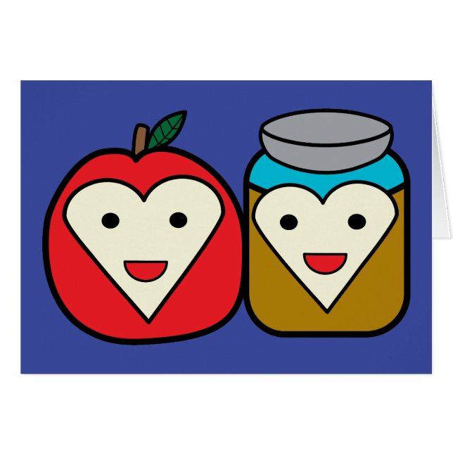 Rosh Hashanah Apple Honey Cute Personalize Cards (Front Horizontal)