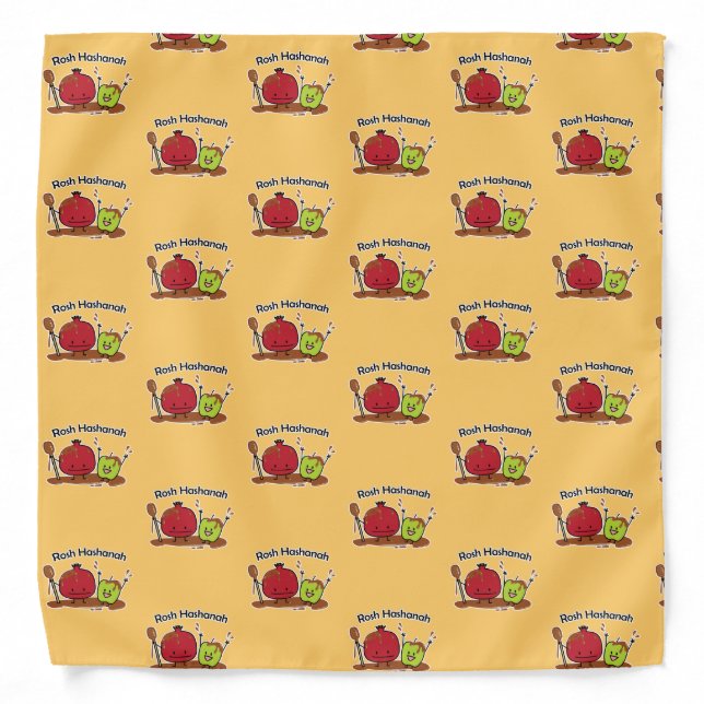 Rosh Hashanah apple pomegranate honey Jewish new Bandana (Front)