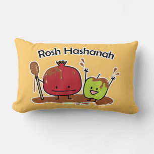 Rosh Hashanah apple pomegranate honey Jewish new Lumbar Pillow