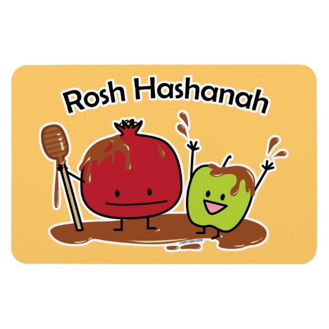 Rosh Hashanah apple pomegranate honey Jewish new Magnet (Horizontal)