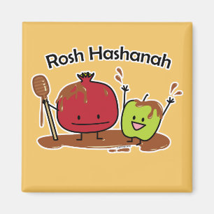Rosh Hashanah apple pomegranate honey Jewish new Magnet