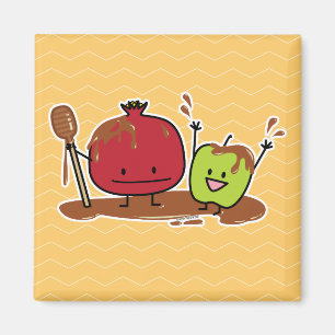 Rosh Hashanah apple pomegranate honey Jewish new Magnet